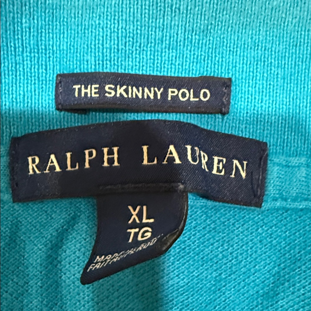 Women’s Ralph Lauren Blue Polo with Yellow Pony Logo - Picture 4 of 5